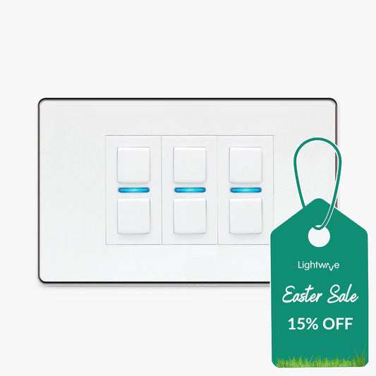 Lightwave L23 Smart Dimmer (3 Gang), White Metal