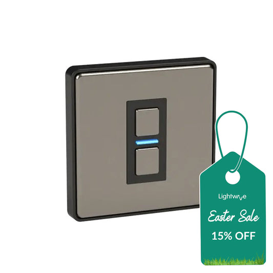 Lightwave LP21MK2 Smart Dimmer, 1 Gang, Works with Alexa, Google Assistant, HomeKit, iOS & Android Compatible - Stainless Steel