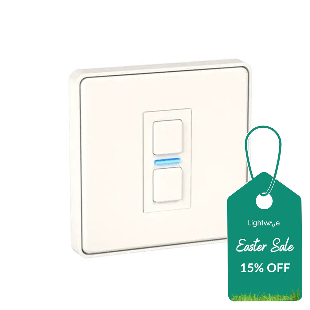 Lightwave LP21WH MK2 Smart Dimmer, 1 Gang, Works with Alexa, Google Assistant, HomeKit, iOS & Android Compatible - White Metal - 73658226180469 