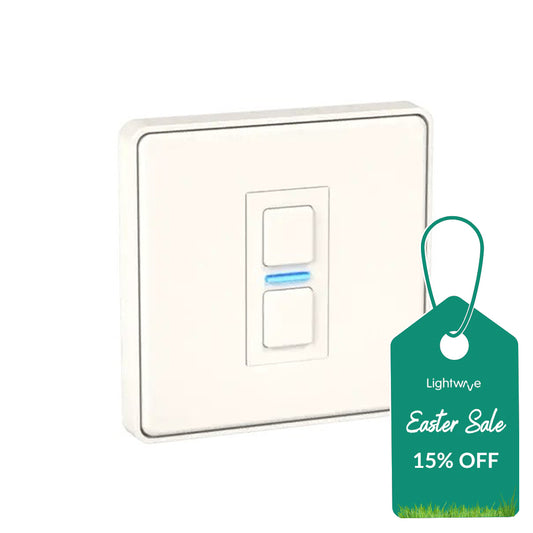 Lightwave LP21WH MK2 Smart Dimmer, 1 Gang, Works with Alexa, Google Assistant, HomeKit, iOS & Android Compatible - White Metal