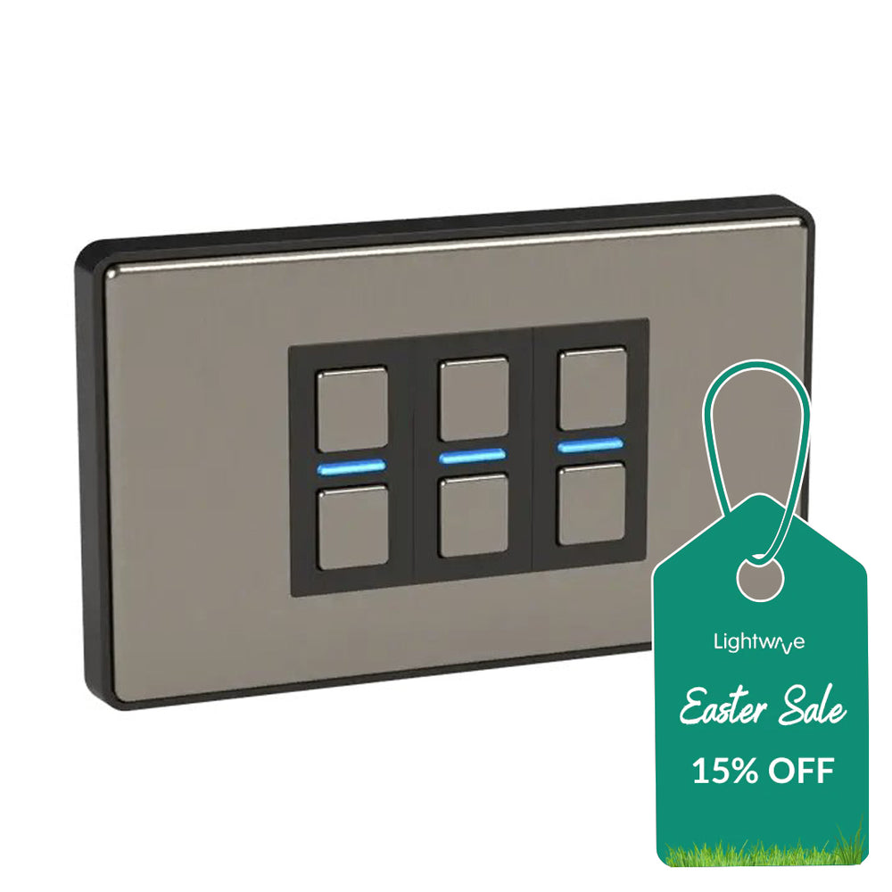 Lightwave LP23MK2 Smart Dimmer with Energy Monitoring, 3 Gang, Stainless Steel Works with Alexa, Google Assistant, HomeKit. iOS & Android Compatible - 73658282312053 