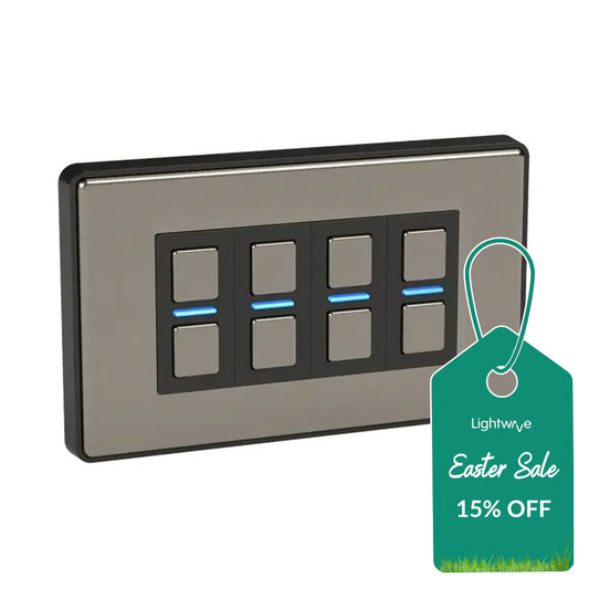 Lightwave LP24MK2 Smart Dimmer with Energy Monitoring, 4 Gang, Works with Alexa, Google Assistant, HomeKit. iOS & Android Compatible Stainless Steel
