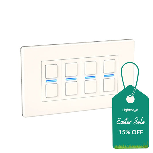 Lightwave LP24WH MK2 Smart Dimmer, 4 Gang, Works with Alexa, Google Assistant, HomeKit, iOS & Android Compatible - White Metal