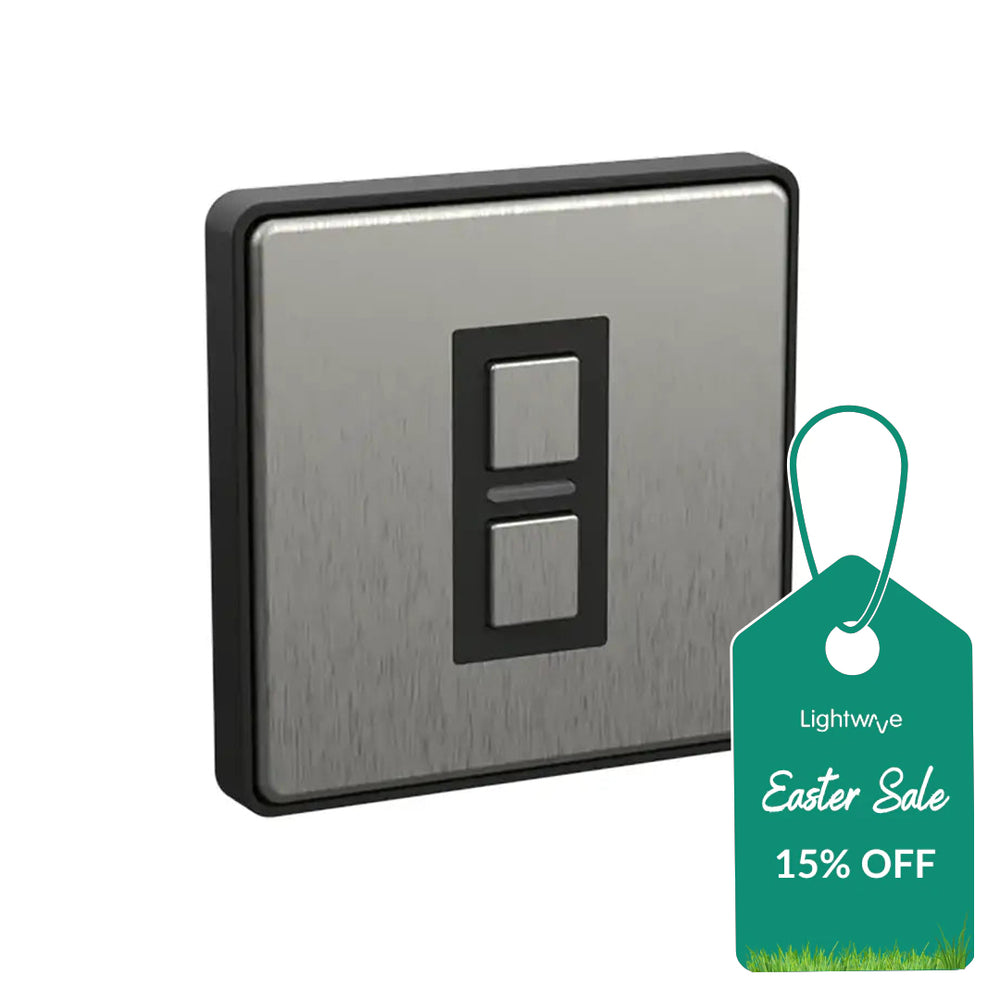 Lightwave LP51-SS 1 Gang Wireless Smart Dimmer Switch - Stainless Steel - 73658516898165 
