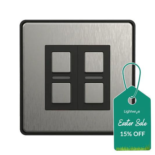 Lightwave LP52 Wire Free Smart Switch (2 Gang) - Stainless Steel