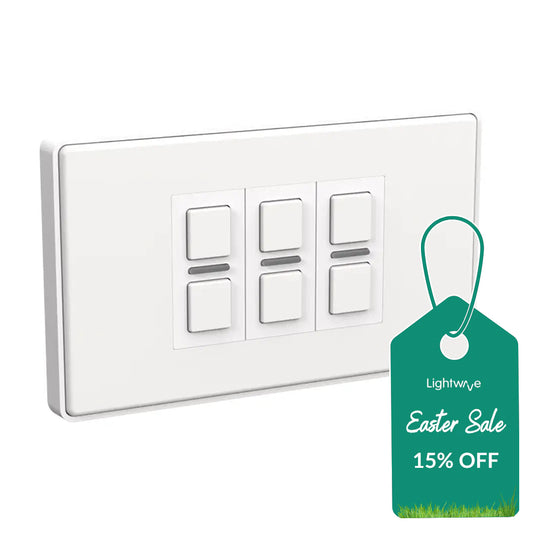 LIGHTWAVE LP53-WH 3 Gang Wire-Free Smart Dimmer Switch - White