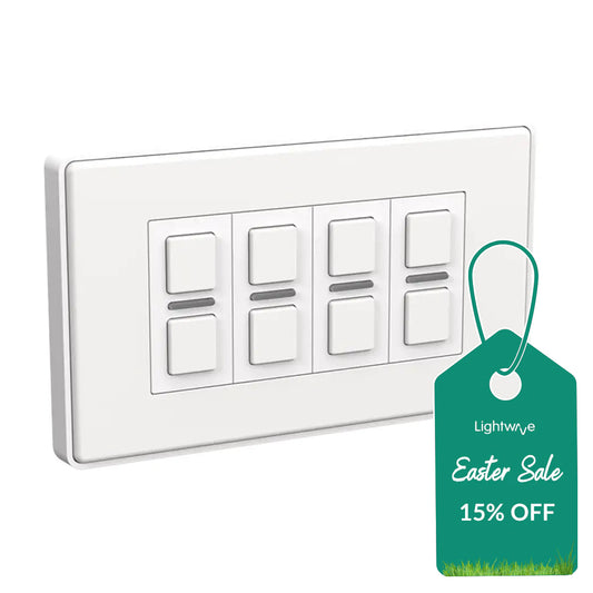 Lightwave LP54-WH 4 Gang Wire-Free Smart Dimmer Switch - White