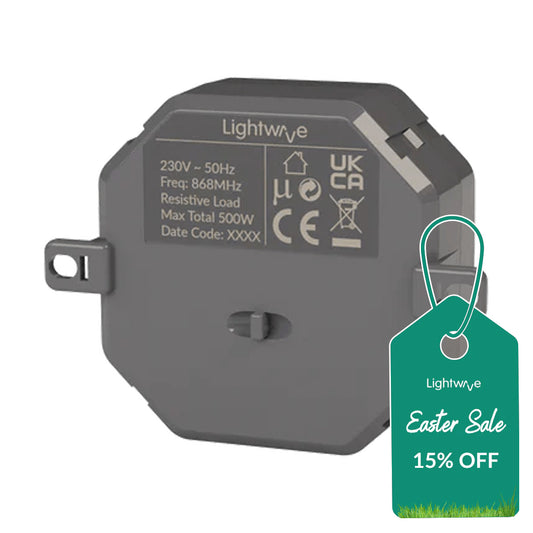 Lightwave LP82 Smart Mini Relay, 500W, On/Off, Open/Stop/Close, Volt-Free - Works with Alexa, Google Assistant, HomeKit, iOS & Android Compatible
