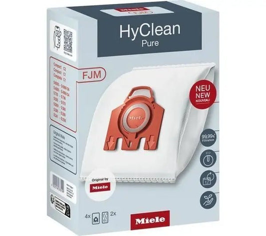 Miele HyClean Pure FJM Dust Bag Pack (4 Dust Bags + 2 Filters) For Compact Vacuum Cleaners | Atlantic Electrics
