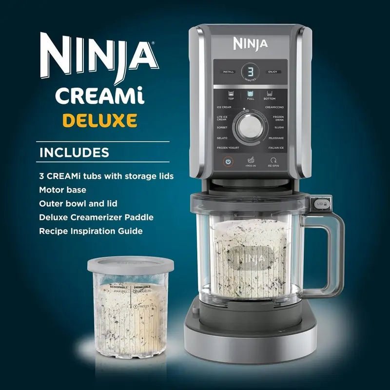 Ninja CREAMi Deluxe NC501UK 10-in-1 Ice Cream and Frozen Drink Maker | Atlantic Electrics - 42265251414239 