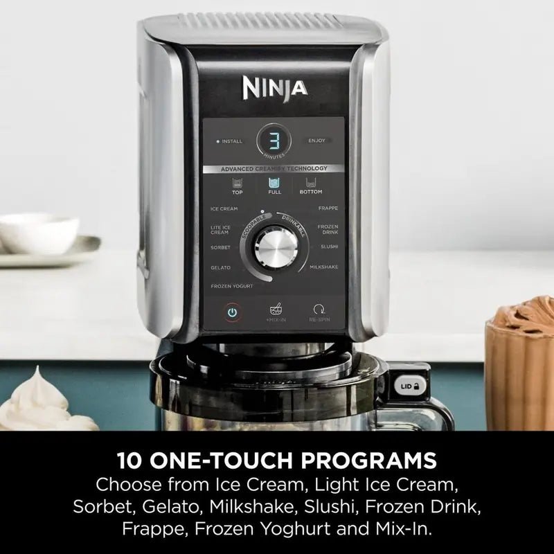 Ninja CREAMi Deluxe NC501UK 10-in-1 Ice Cream and Frozen Drink Maker | Atlantic Electrics - 42265251381471 