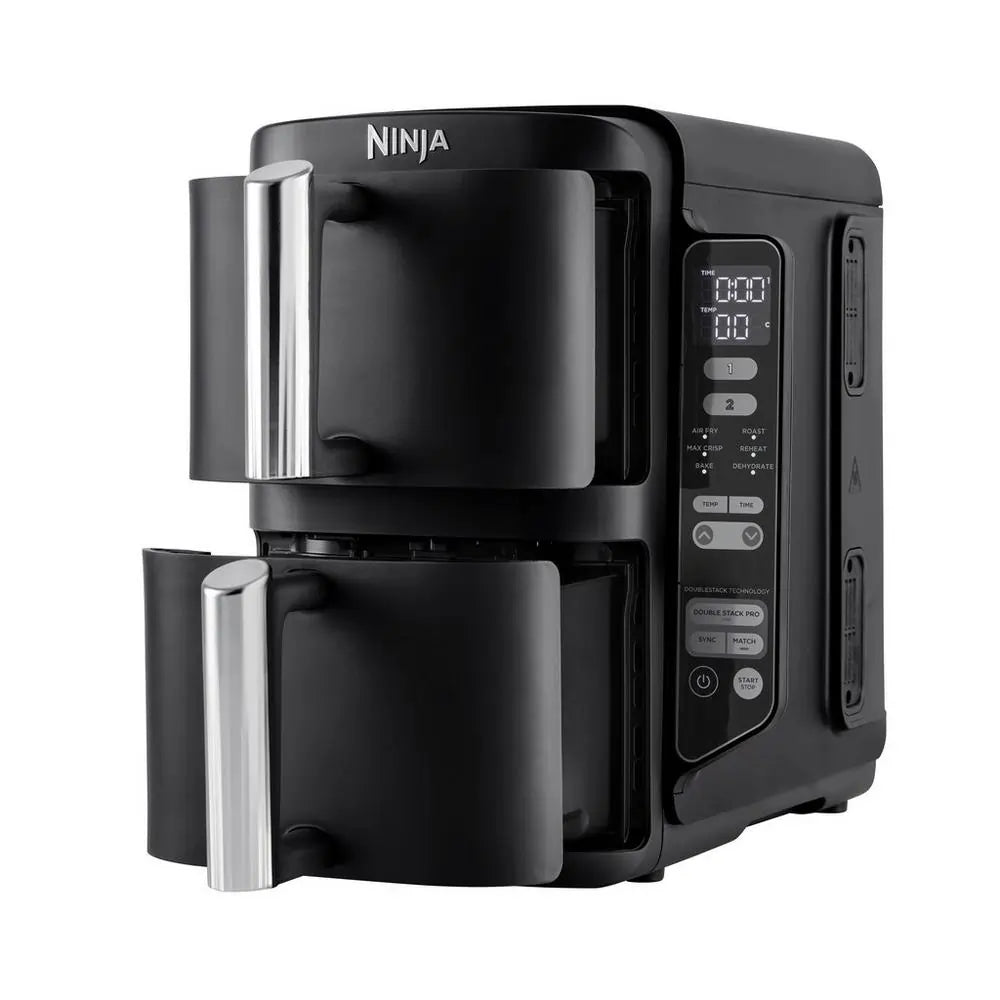 Ninja SL300UK 7.6 Litre 2-Drawer Double Stack Air Fryer - Black | Atlantic Electrics - 42276171546847 