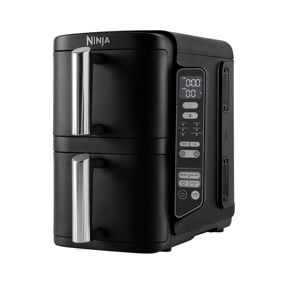 Ninja SL300UK 7.6 Litre 2-Drawer Double Stack Air Fryer - Black | Atlantic Electrics - 42276171481311 