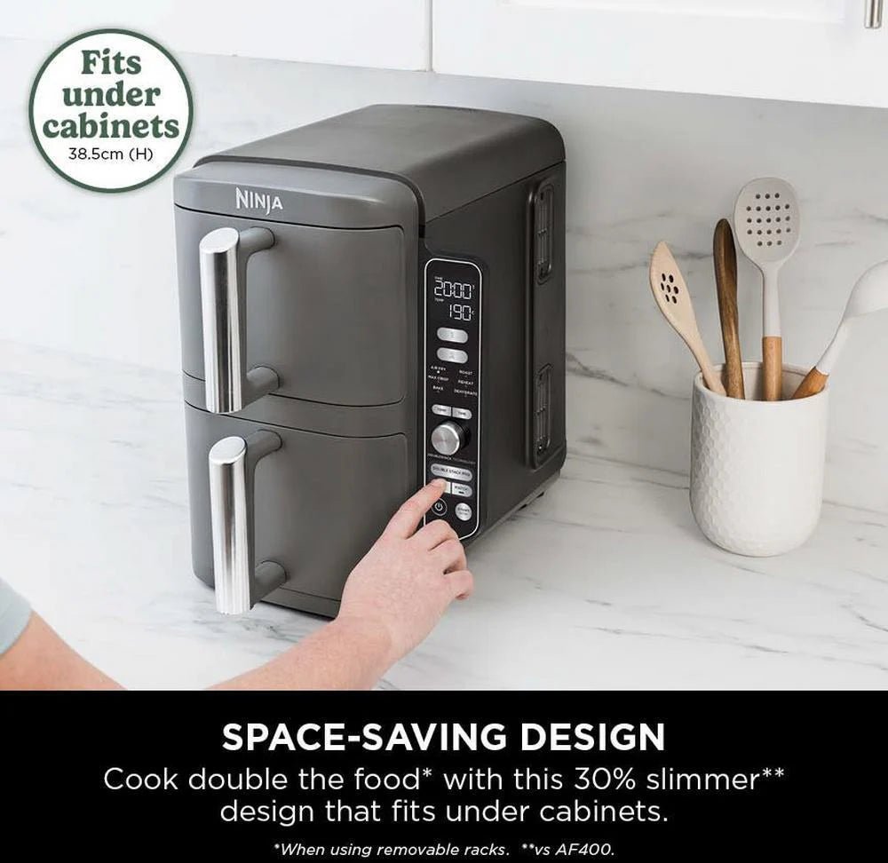 Ninja SL400UK Double Stack XL Air Fryer 9.5L,Dual Zone,Black | Atlantic Electrics - 42127885435103 