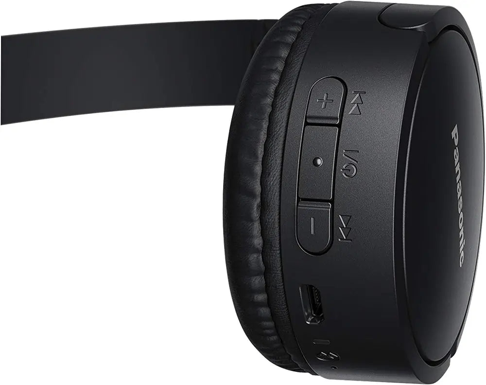 Panasonic RBHF420BEK Bluetooth On-Ear Headphones, Voice Control, Wireless, Up to 50 Hours Battery Life - Black | Atlantic Electrics - 42359130456287 