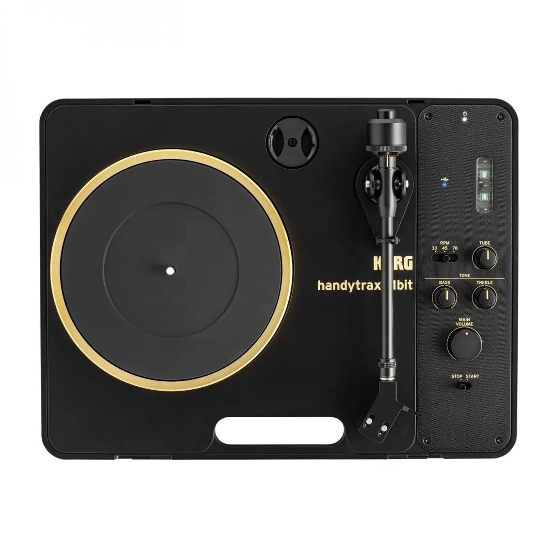 Korg Handytraxx 1bit Portable Vinyl Turntable Record Player, Black