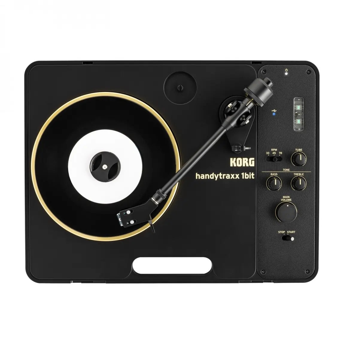 Korg Handytraxx 1bit Portable Vinyl Turntable Record Player, Black