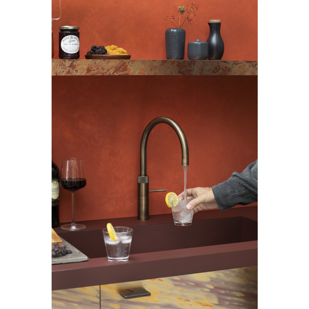 Quooker 3 in 1 Combi 2.2 Fusion Round Patinated Brass Boiling Water Tap | Atlantic Electrics - 42852920262879 