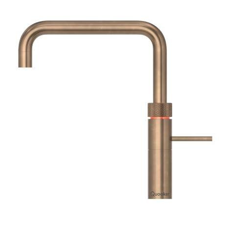 Quooker 3 in 1 Combi 2.2 Fusion Square Patinated Brass Boiling Water Tap | Atlantic Electrics