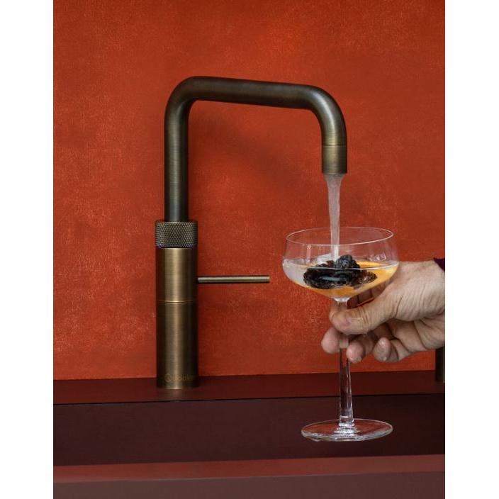 Quooker 3 in 1 Combi 2.2 Fusion Square Patinated Brass Boiling Water Tap | Atlantic Electrics