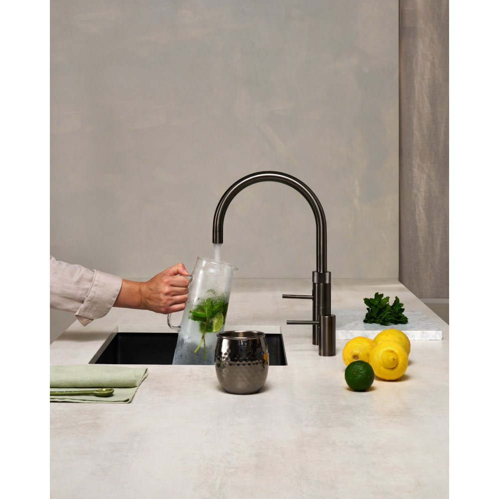 Quooker 3 in 1 PRO3 Fusion Round Gunmetal Boiling Water Tap, Gun Metal | Atlantic Electrics - 42852919902431 