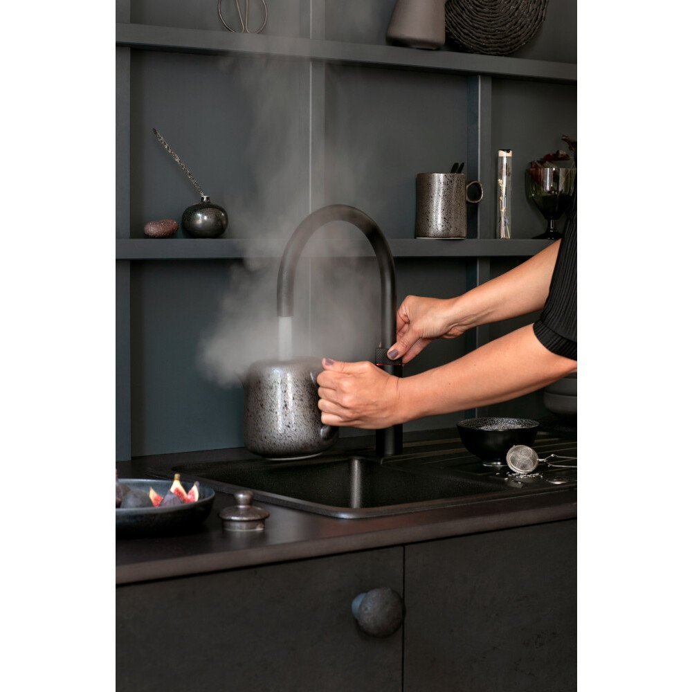 Quooker 3 in 1 PRO7 Fusion Round Black Boiling Water Tap | Atlantic Electrics - 42852922589407 