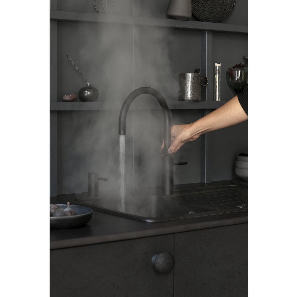 Quooker 3 in 1 PRO7 Fusion Round Black Boiling Water Tap | Atlantic Electrics - 42852922654943 