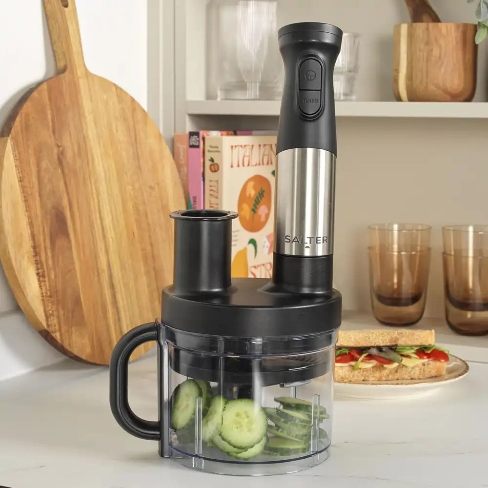 Salter EK5877 1500W 5 - in - 1 Compact Food Chopper And Stick Blender | Atlantic Electrics - 42915267018975 