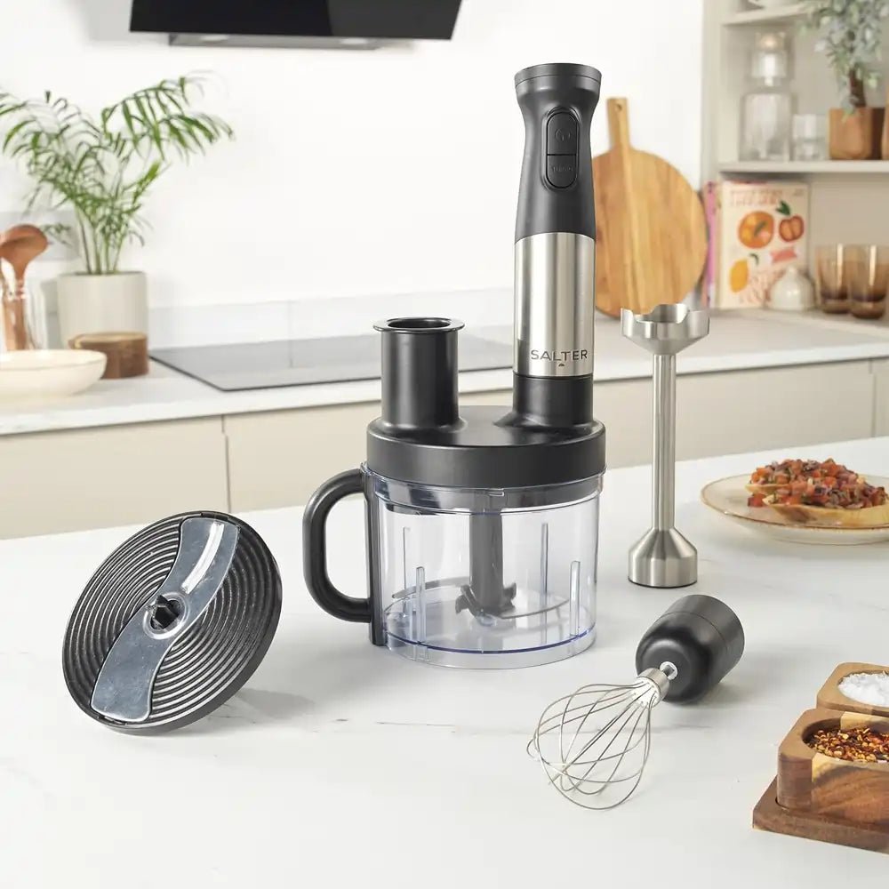 Salter EK5877 1500W 5 - in - 1 Compact Food Chopper And Stick Blender | Atlantic Electrics - 42915267051743 