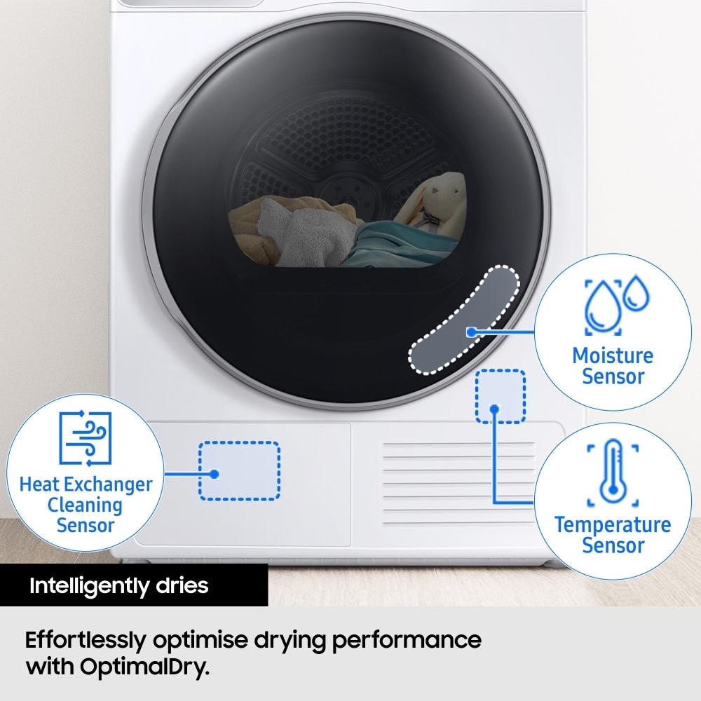 Samsung DV90CGC0A0AEEU 9kg Heat Pump Tumble Dryer - White | Atlantic Electrics - 42215241122015 