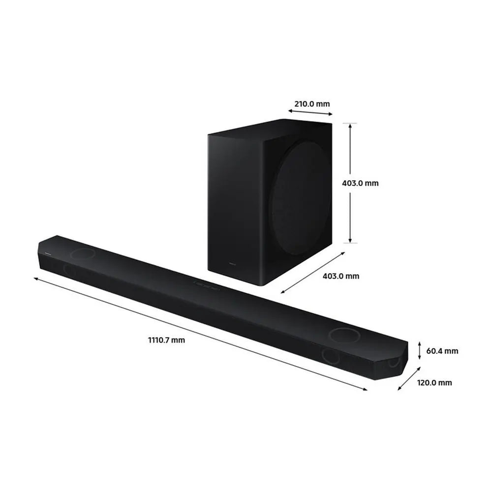 Samsung HWQ800DXU 5.1.2Ch Soundbar With Wireless Subwoofer - Black | Atlantic Electrics - 42330392297695 