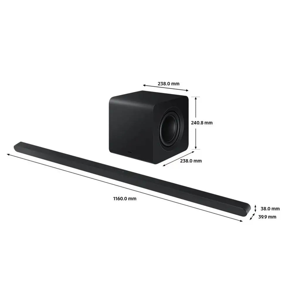 Samsung HWS800DXU 3.1.2ch Ultra slim Q - Symphony Soundbar with Slimline Wireless Subwoofer, Titan Black | Atlantic Electrics - 42880510099679 