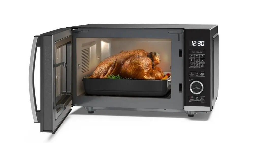 Sharp YCQG204AUB 800W 20 Litre Flatbed Microwave Oven with Grill, Black | Atlantic Electrics