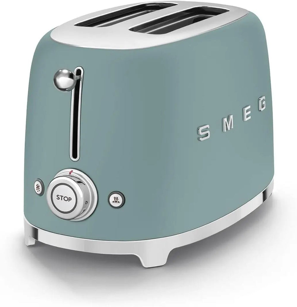 SMEG TSF01EGMUK Retro Style 2-Slice Toaster - Matte Emerald Green | Atlantic Electrics - 42320616095967 