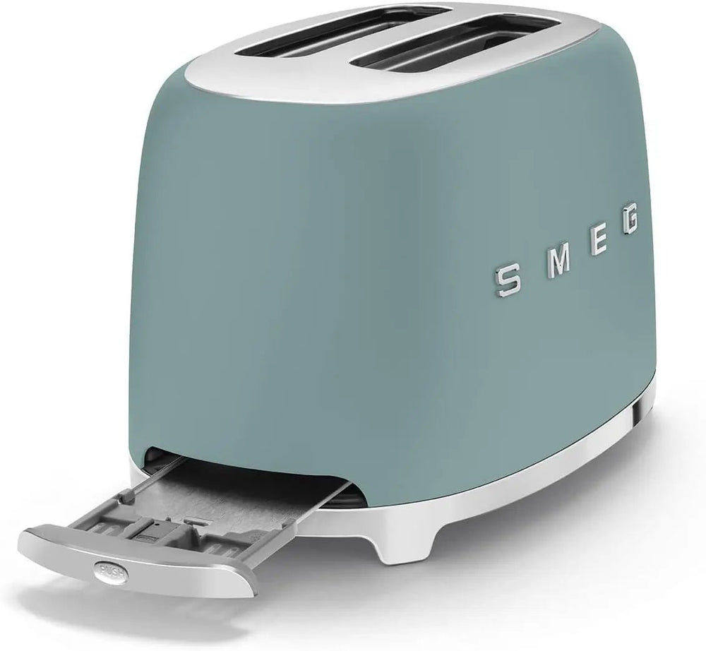 SMEG TSF01EGMUK Retro Style 2-Slice Toaster - Matte Emerald Green | Atlantic Electrics - 42320616128735 