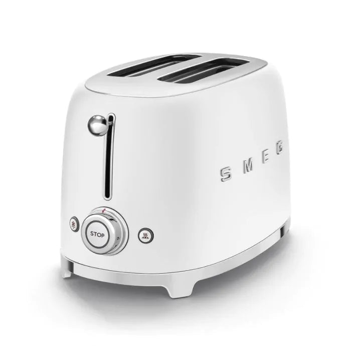 SMEG TSF01WHMUK Retro Style 2-Slice Toaster - Matte White | Atlantic Electrics - 42320616489183 