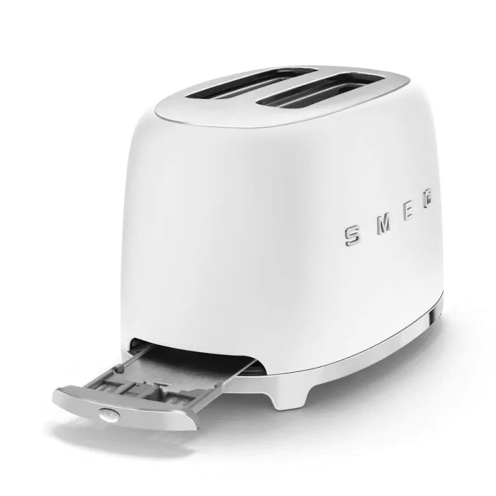 SMEG TSF01WHMUK Retro Style 2-Slice Toaster - Matte White | Atlantic Electrics - 42320616521951 