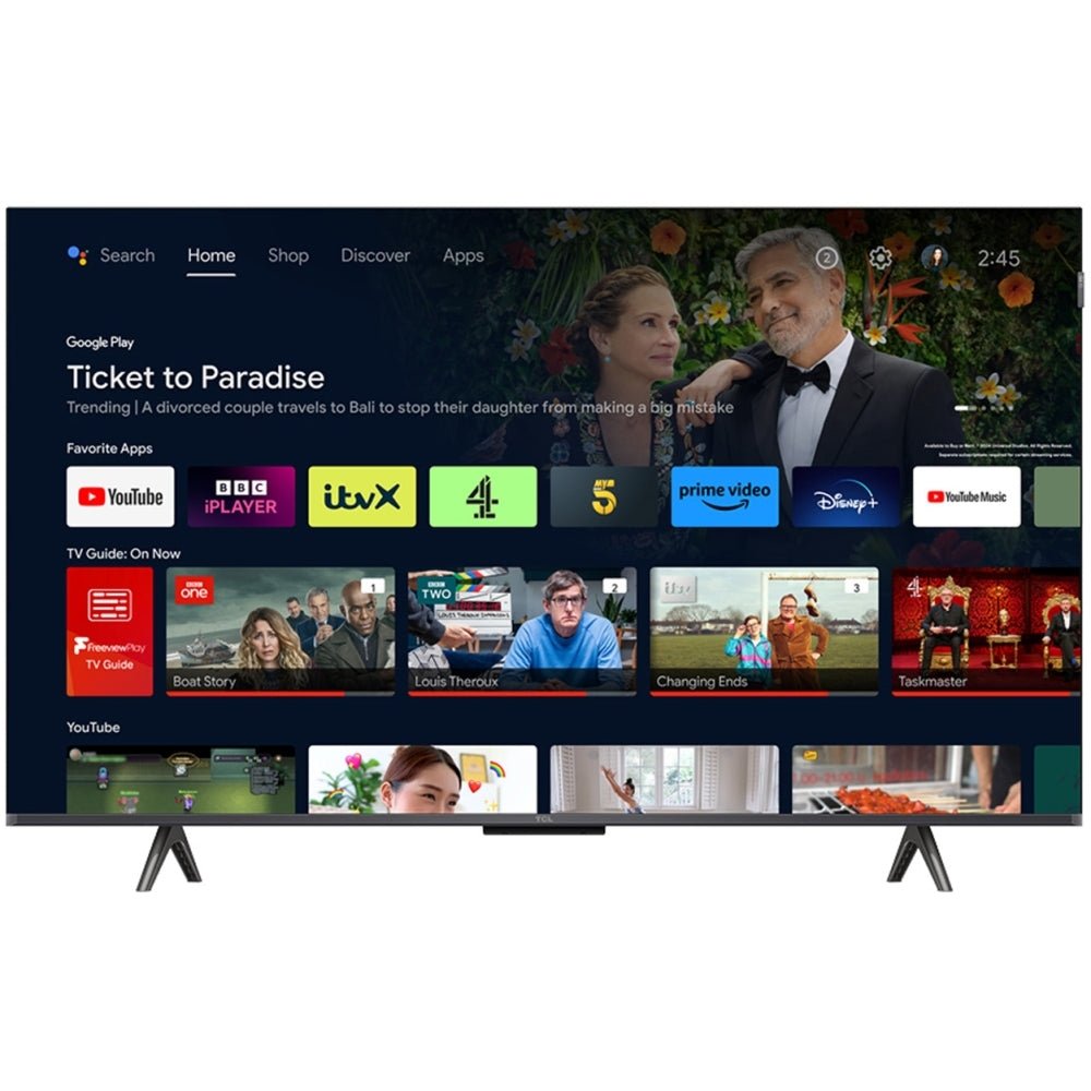 TCL 43C655K 43" QLED 4K Ultra HD Smart TV, Grey, F Rated | Atlantic Electrics