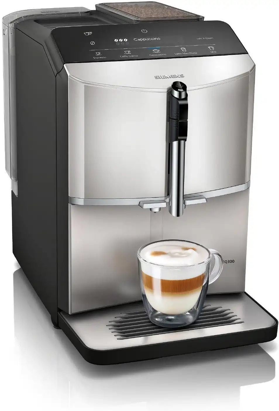 Siemens TF303G07 Bean to Cup Fully Automatic Freestanding Coffee Machine, Inox Silver Metallic
