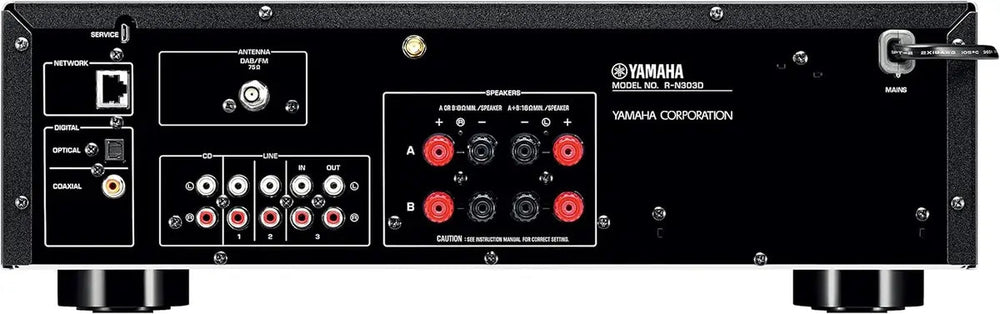 YAMAHA RN303D Silver MusicCast Stereo Receiver with Wi-Fi, Bluetooth (Manufacturer Refurbished) | Atlantic Electrics - 42265293291743 