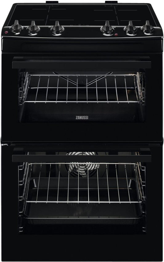 Zanussi ZCI66080BA Induction Electric Cooker with Double Oven, Black, A Rated | Atlantic Electrics