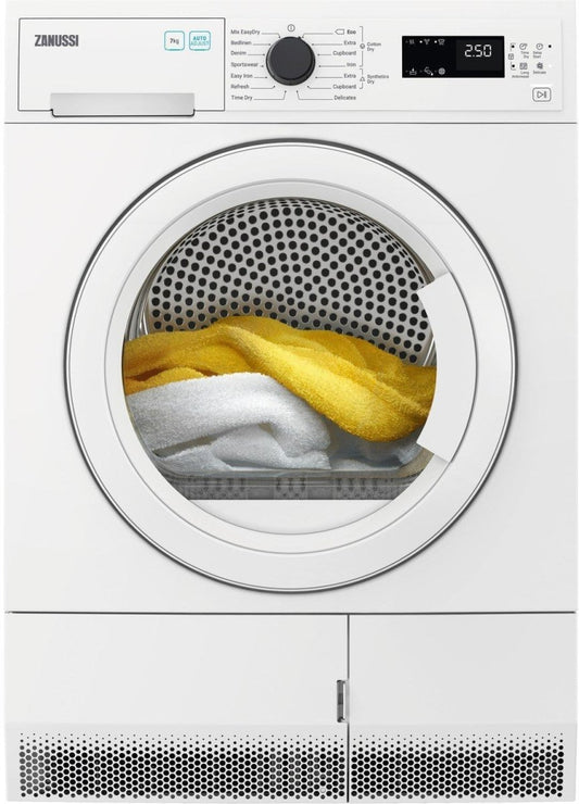 Zanussi ZDC72B4PW Condenser Tumble Dryer, 7kg, White, B Rated | Atlantic Electrics