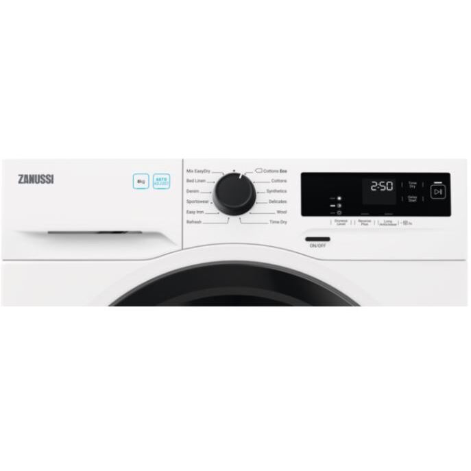 Zanussi ZDH87A2DG Heat Pump Tumble Dryer, 8kg, White, A++ Rated | Atlantic Electrics