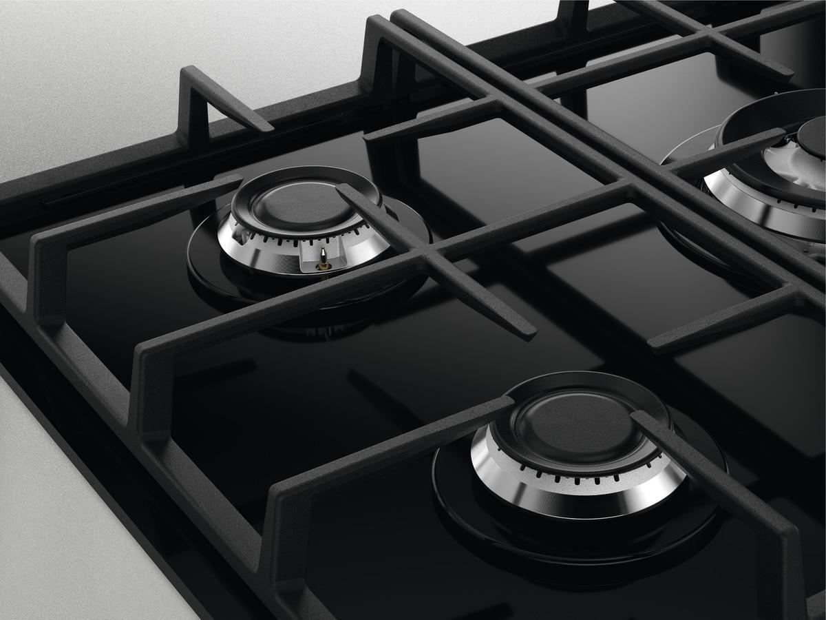 Zanussi ZGGN755K 5 Burner Gas Hob, Black Frameless | Atlantic Electrics
