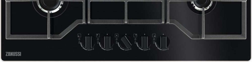 Zanussi ZGGN755K 5 Burner Gas Hob, Black Frameless | Atlantic Electrics - 42724288987359 