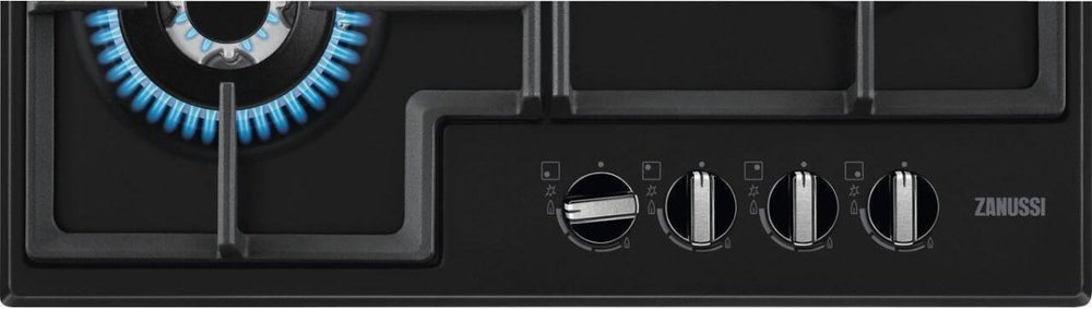 Zanussi ZGNN645K 4 Burner Gas Hob, Black | Atlantic Electrics - 42724289675487 