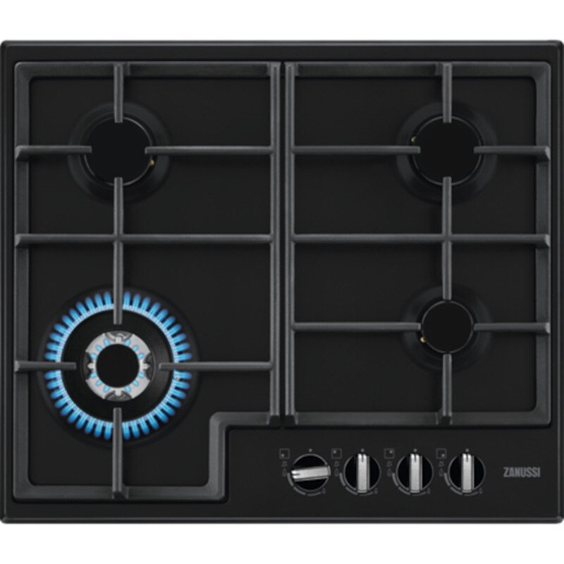 Zanussi ZGNN645K 4 Burner Gas Hob, Black | Atlantic Electrics - 42724290003167 