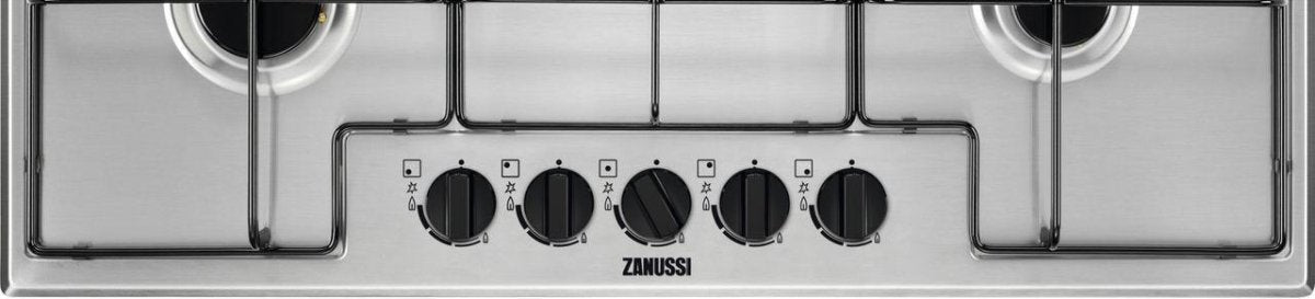 Zanussi ZGNN752X 5 Burner Gas Hob, Stainless Steel | Atlantic Electrics
