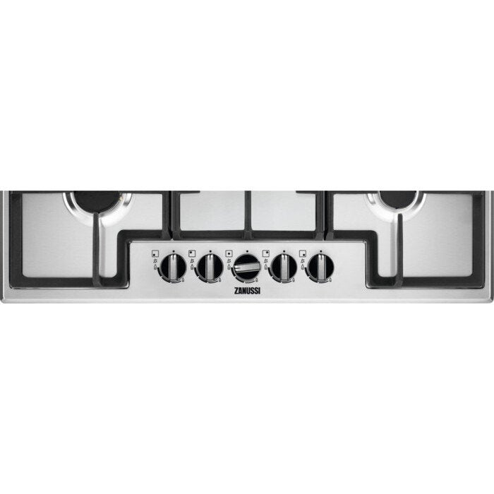 Zanussi ZGNN755X 5 Burner Gas Hob, Stainless Steel | Atlantic Electrics - 42724291838175 