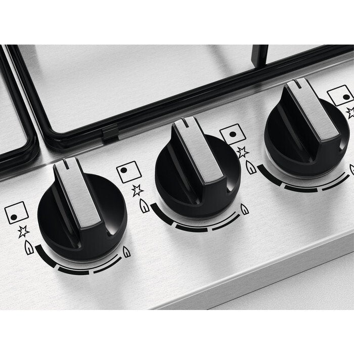 Zanussi ZGNN755X 5 Burner Gas Hob, Stainless Steel | Atlantic Electrics - 42724291641567 